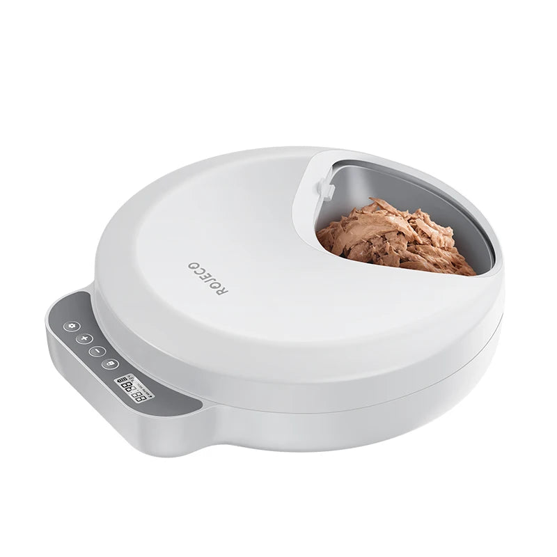 Distributeur Automatique de Croquettes 4 Repas - Distributeur Intelligent Nourriture Sèche et Humide pour Chats et Chiens