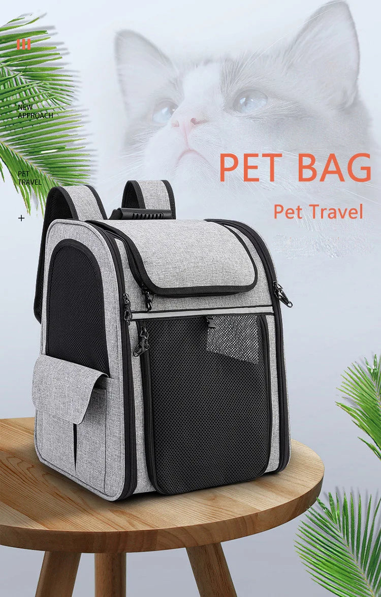 Expandable Pet Backpack Carrier for Cats & Dogs