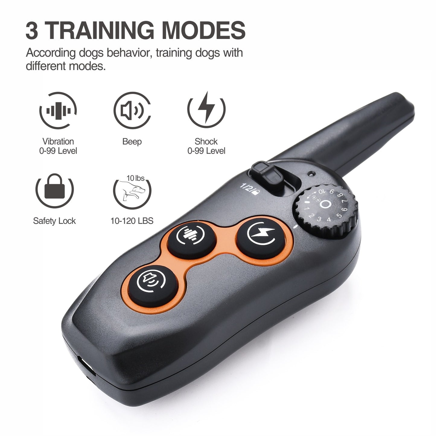 Rechargeable Dog Training Collar - IPX7 Waterproof with Remote for All Dog Sizes