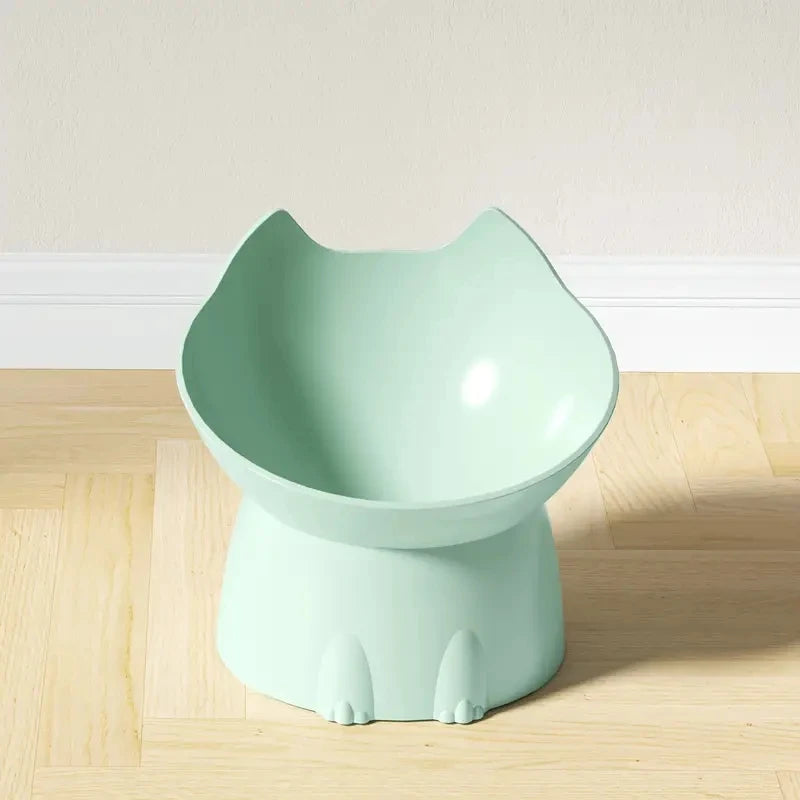Elevated Cat Bowl - Anti-Tip Raised Feeding Dish with Tilted Design