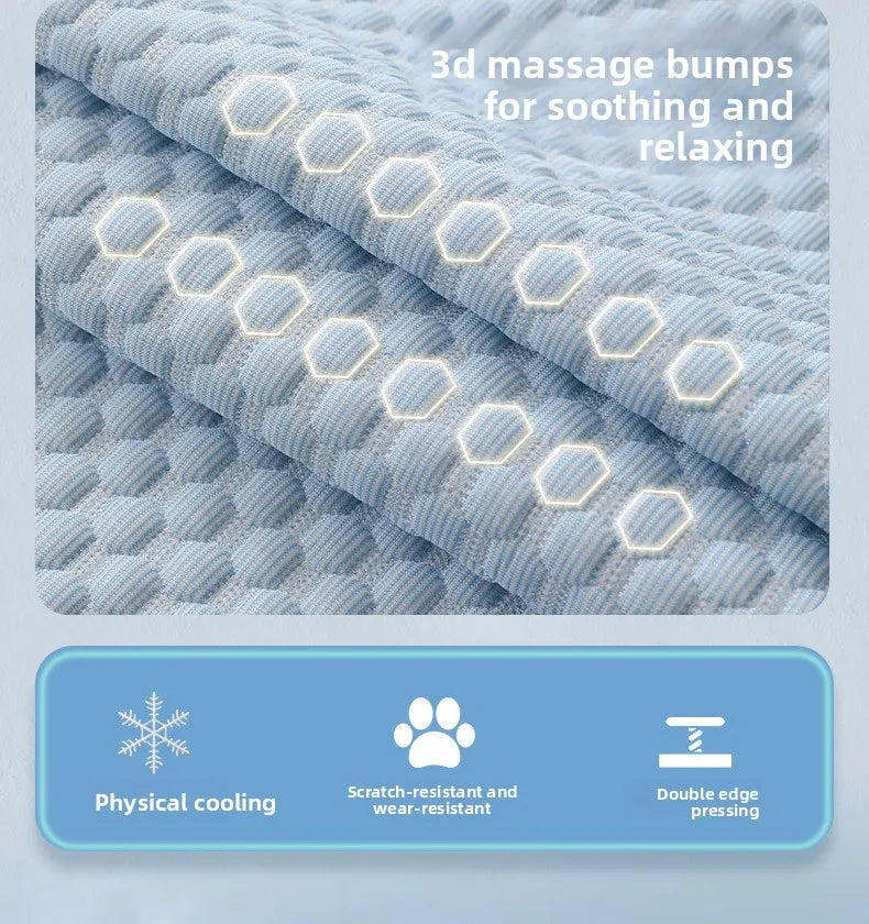 Ice Silk Cooling Mat for Cats & Dogs — Breathable Summer Pet Nest in 3 Colours & 6 Sizes