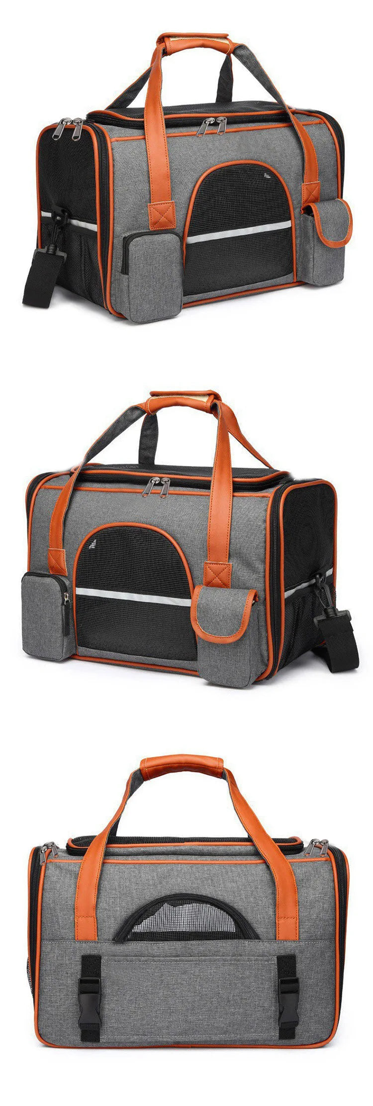 Anti-Collapse Pet Carrier Handbag with Storage Pockets