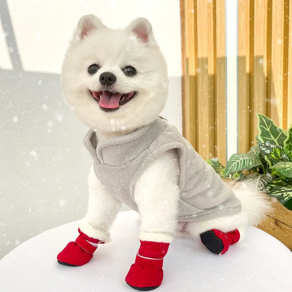 Bottes antidérapantes d'hiver pour chiens | Lot de 4 pour petits et moyens chiens et chats