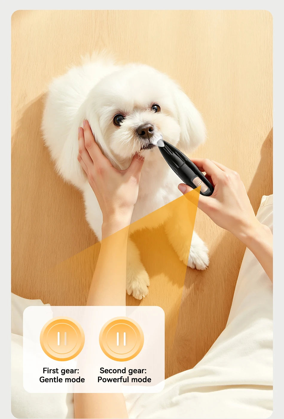 Electric Pet Clipper with Front Light — Rechargeable Adjustable Trimmer for Dog & Cat Claws, Ears & Hair