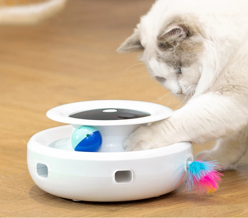 2-in-1 Automatic Cat Toy - Smart Feather & Ball Set with 5 Interactive Modes