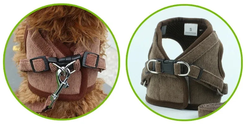 Harnais tactique pour chien avec laisse – Harnais de poitrine réglable pour chiens de petite à grande taille