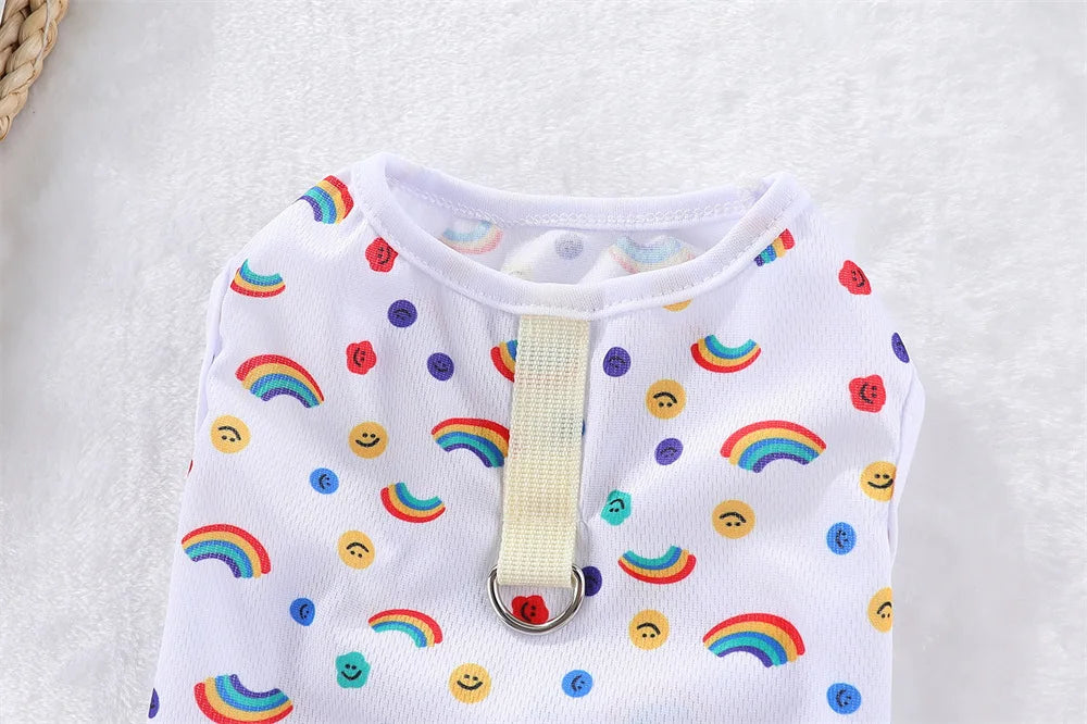 Gilet rafraîchissant d'été pour chiens - Chemise douce pour animaux de compagnie au design de dessin animé