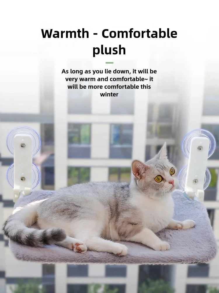 Assembly-Free Cat Window Hammock – Plush or Mesh Perch with Suction Cups