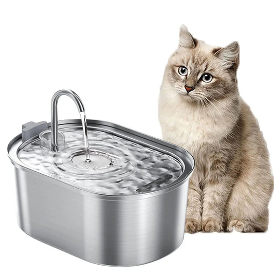 Smart Automatic Pet Water Fountain - Stainless Steel Dispenser for Cats & Dogs