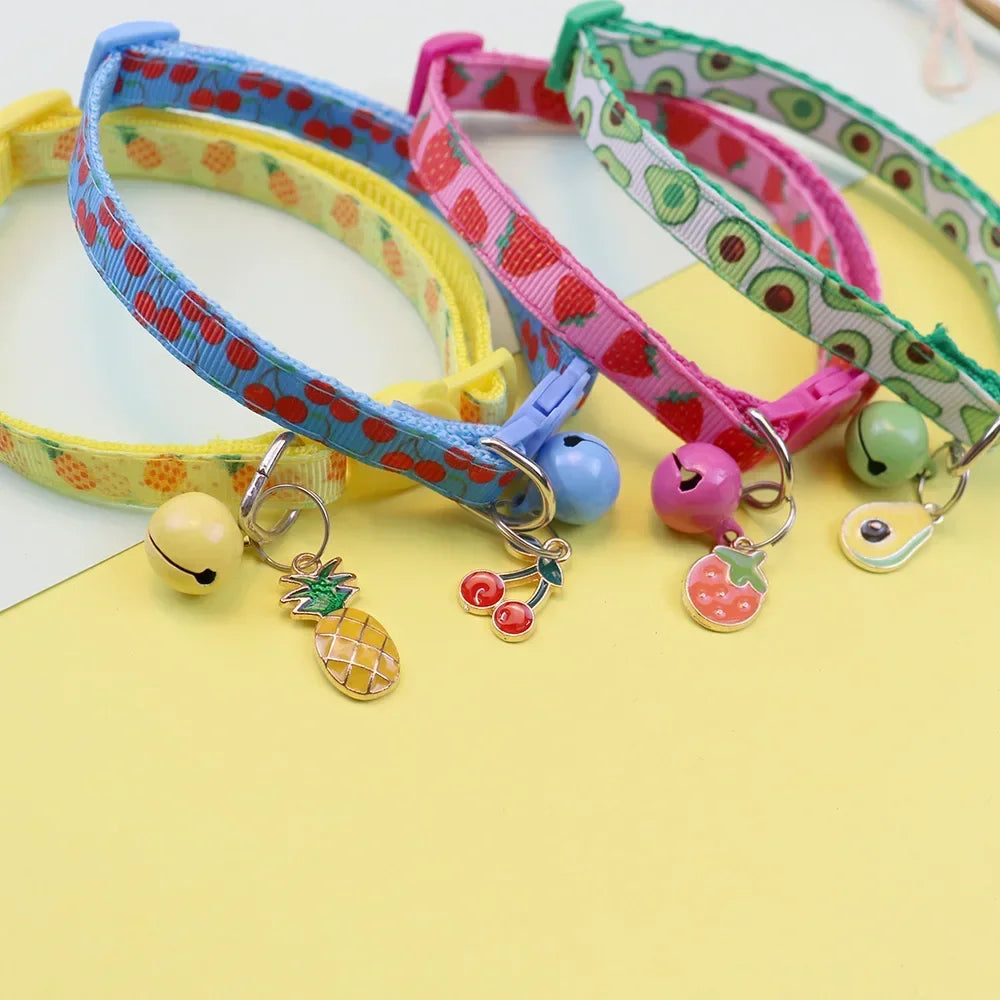 Fruit-Themed Pet Collar with Bell
