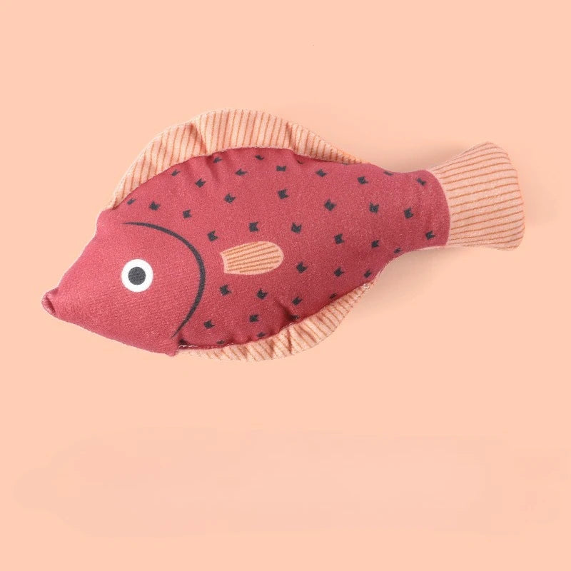 Interactive Plush Fish Cat Toy