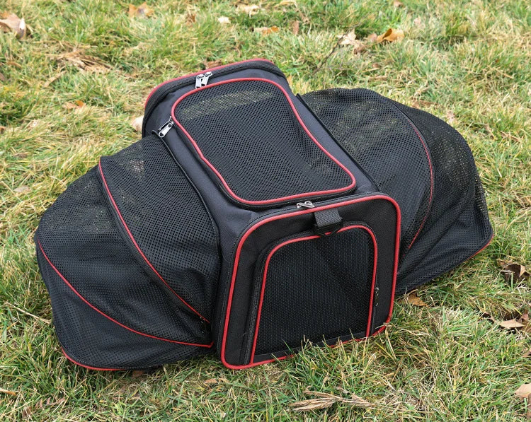 Foldable Expandable Pet Carrier Bag | Breathable Mesh Handheld Bag for Cats & Small Dogs