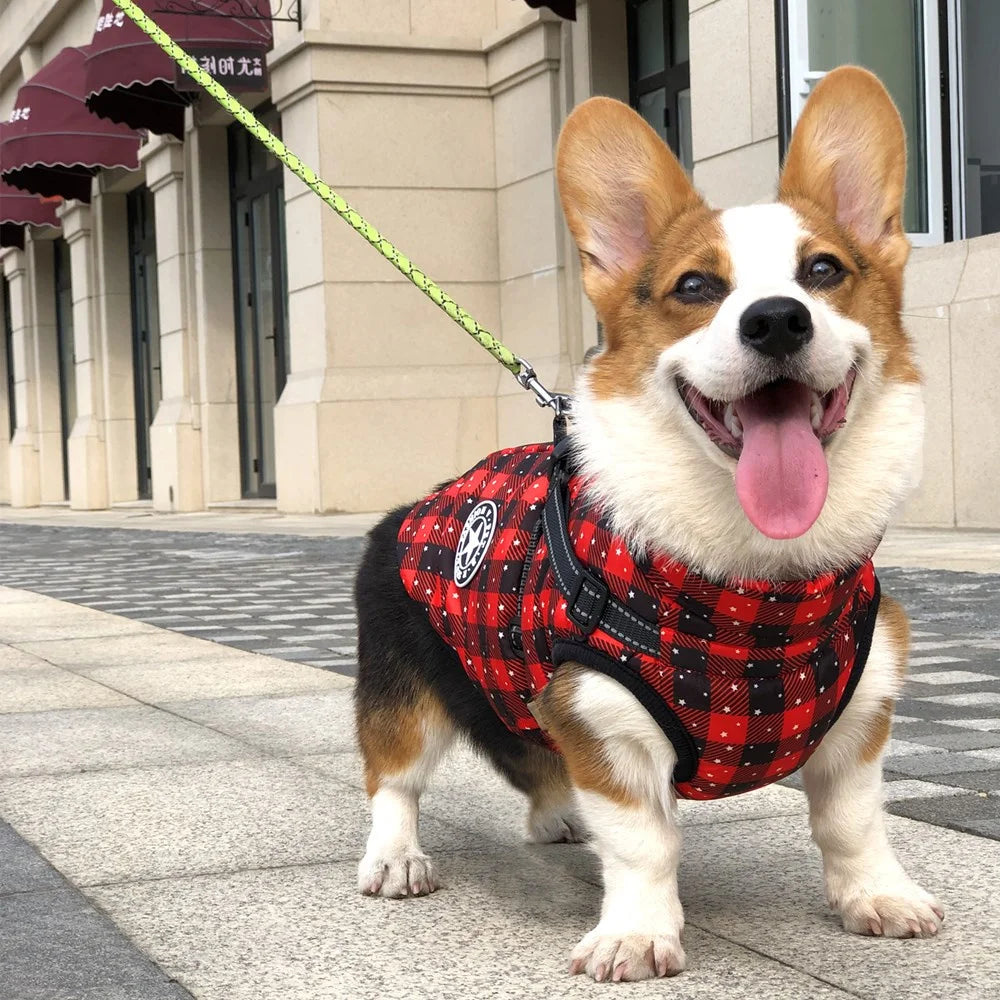 Reflective Fleece Dog Jacket with Integrated Harness
