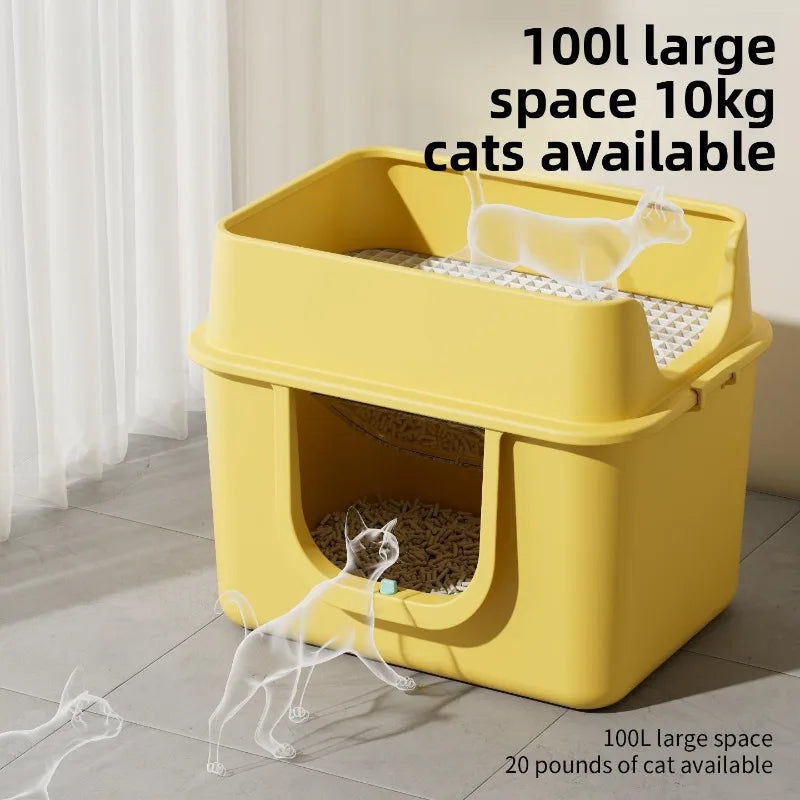 Top Entry Self-Cleaning Cat Litter Box with Odour Control & Anti-Splash Drawer