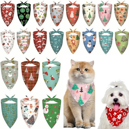 Dog Bandana Collar - Festive Pet Scarf for Small Dogs and Cats
