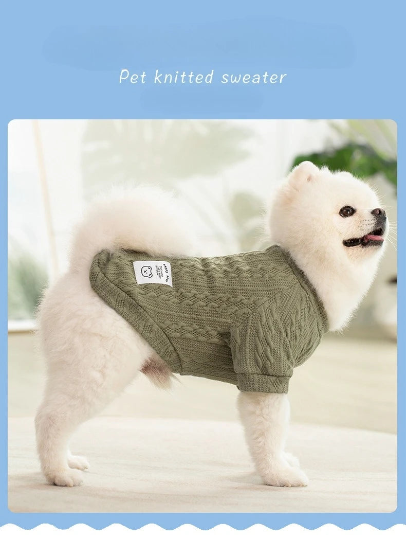 Knitted Dog Sweater for Autumn and Winter