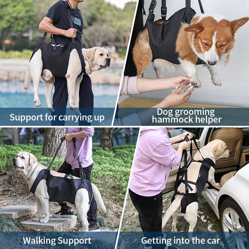 Dog Body Support Lift Harness for Injured, Disabled & Elderly Dogs – Soft Oxford Carry Sling