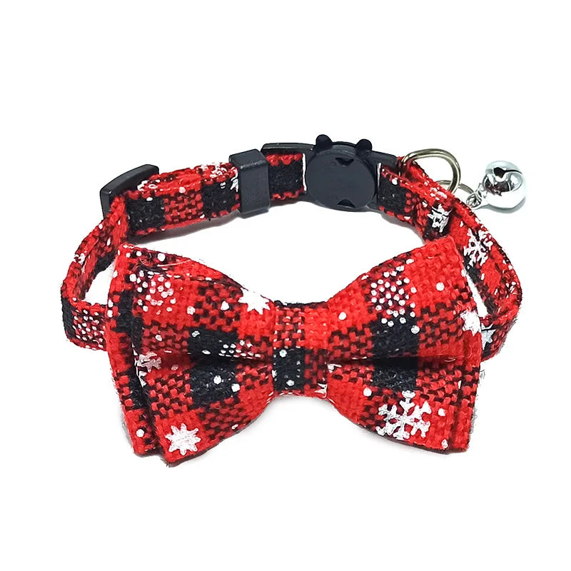 Collier pour chat sécurisé avec nœud papillon et clochette - Motif écossais