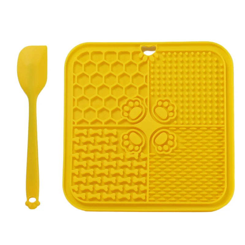 Silicone Slow Feeding Lick Mat with Spatula