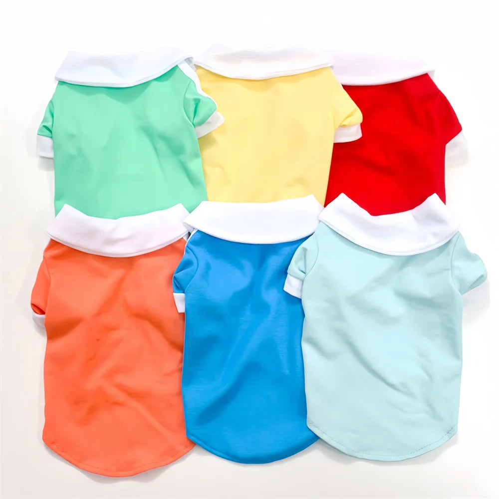 Striped Sport Polo T-Shirt for Cats & Small Dogs