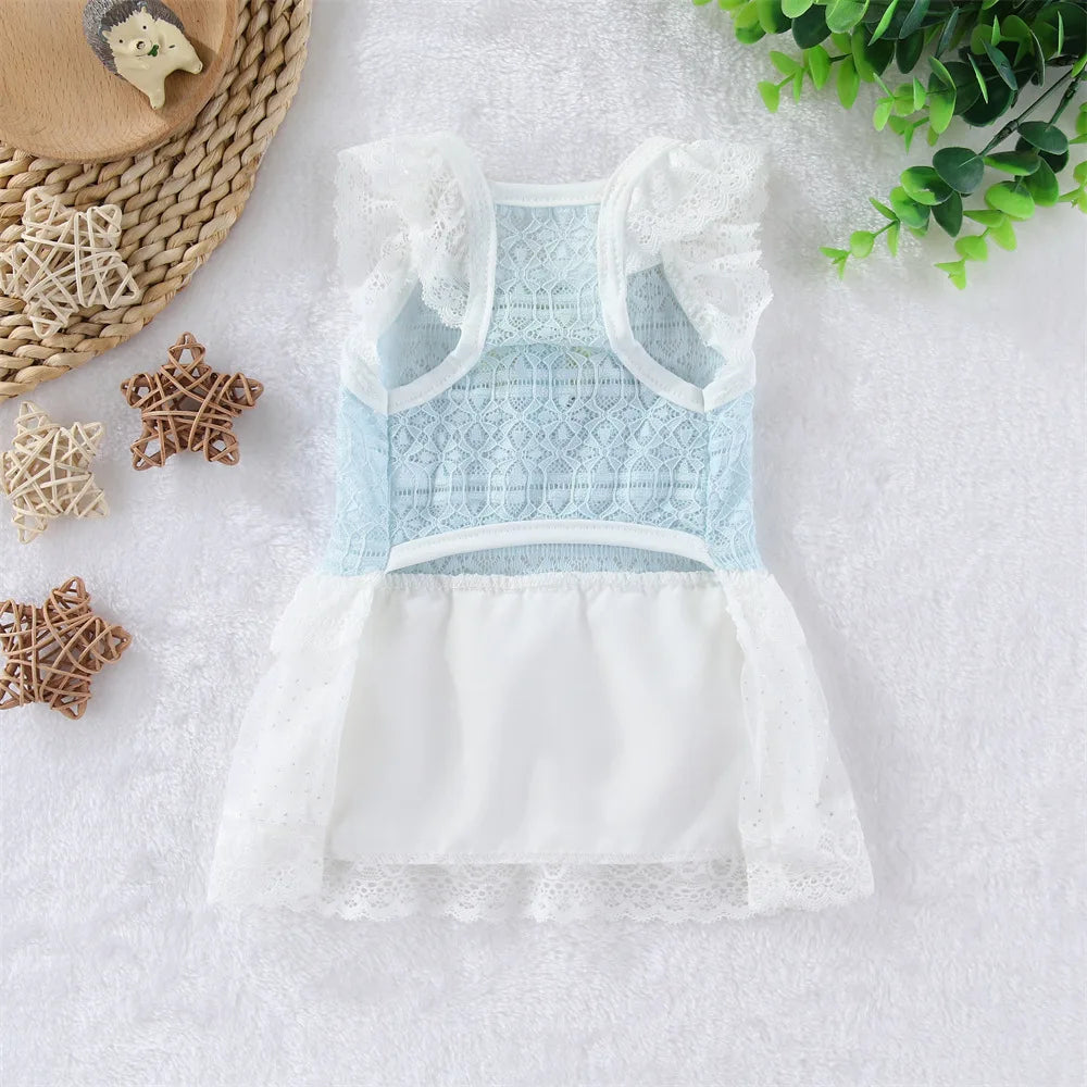Lace Princess Dress with D-Ring for Small Dogs & Cats