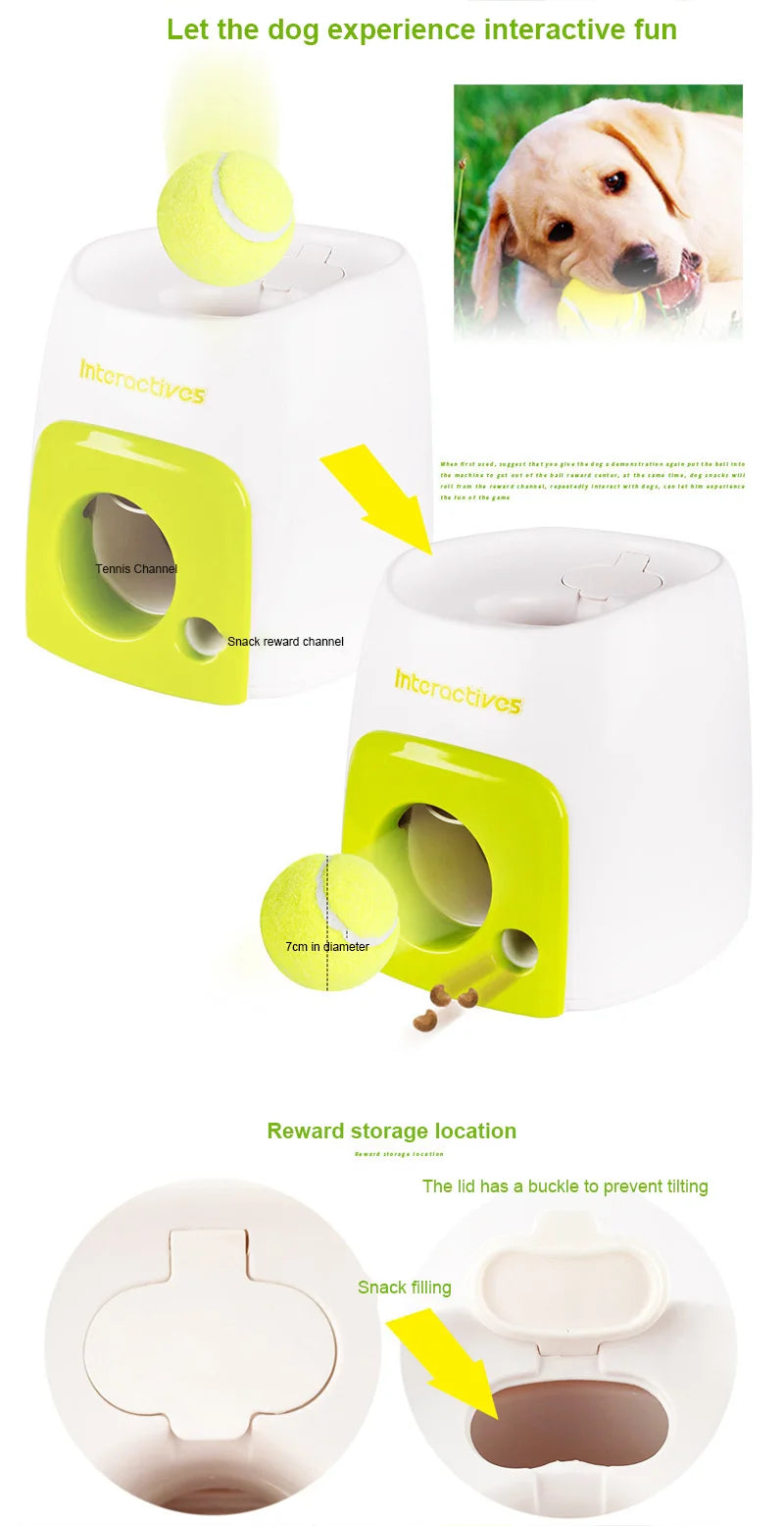 Automatic Dog Ball Launcher & Treat Reward Machine