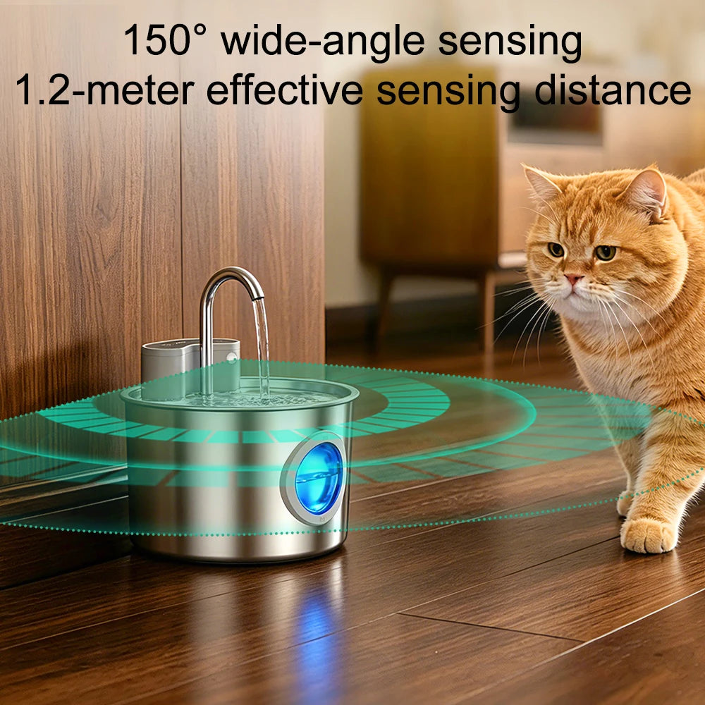 Wireless Rechargeable Pet Water Fountain with Motion Sensor