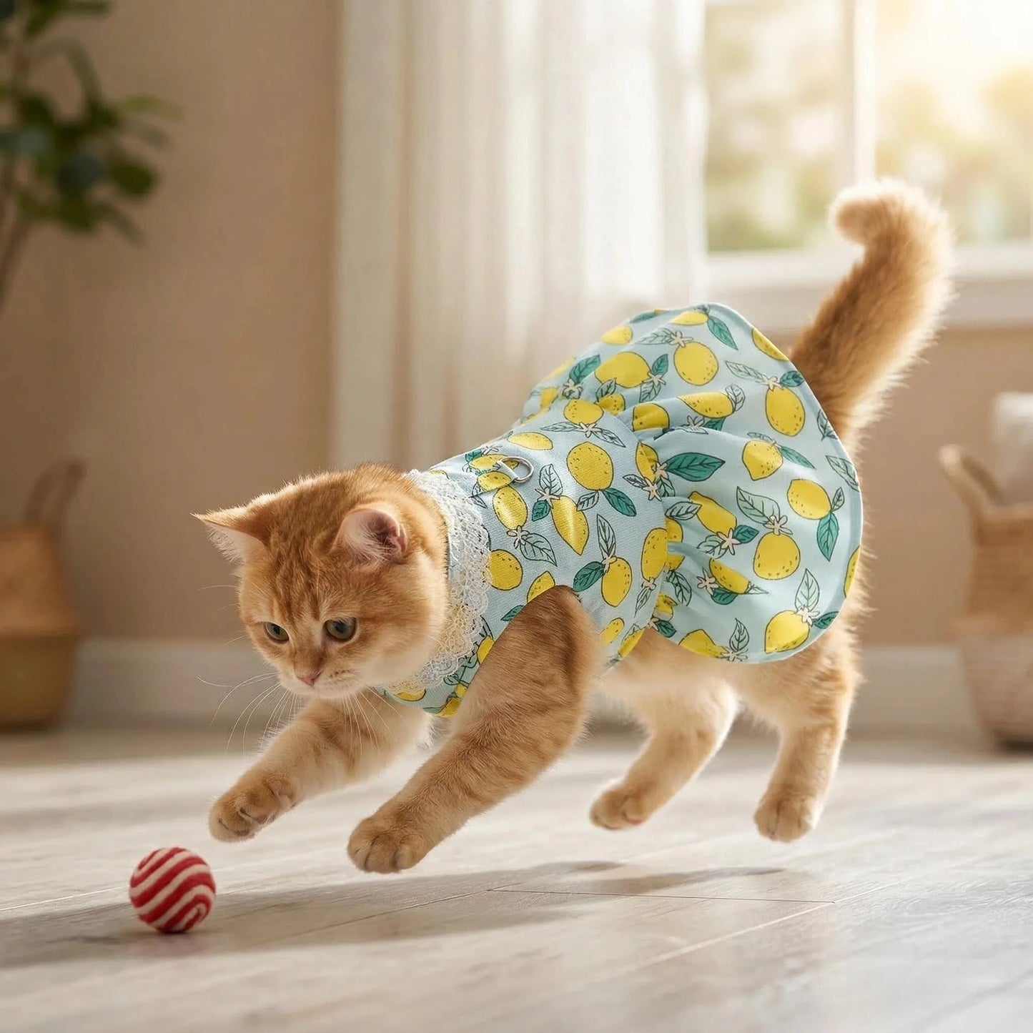 Princess Cooling Dress for Small Dogs & Cats with Leash Ring