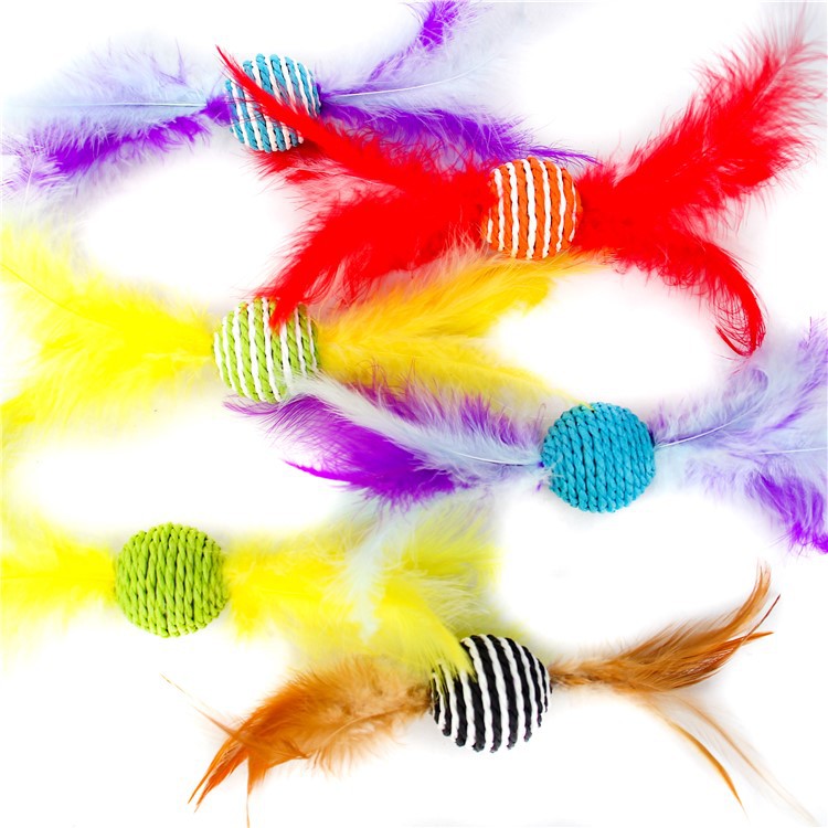 Star Texture Feather Ball - Interactive Throwing Toy for Cats and Dogs