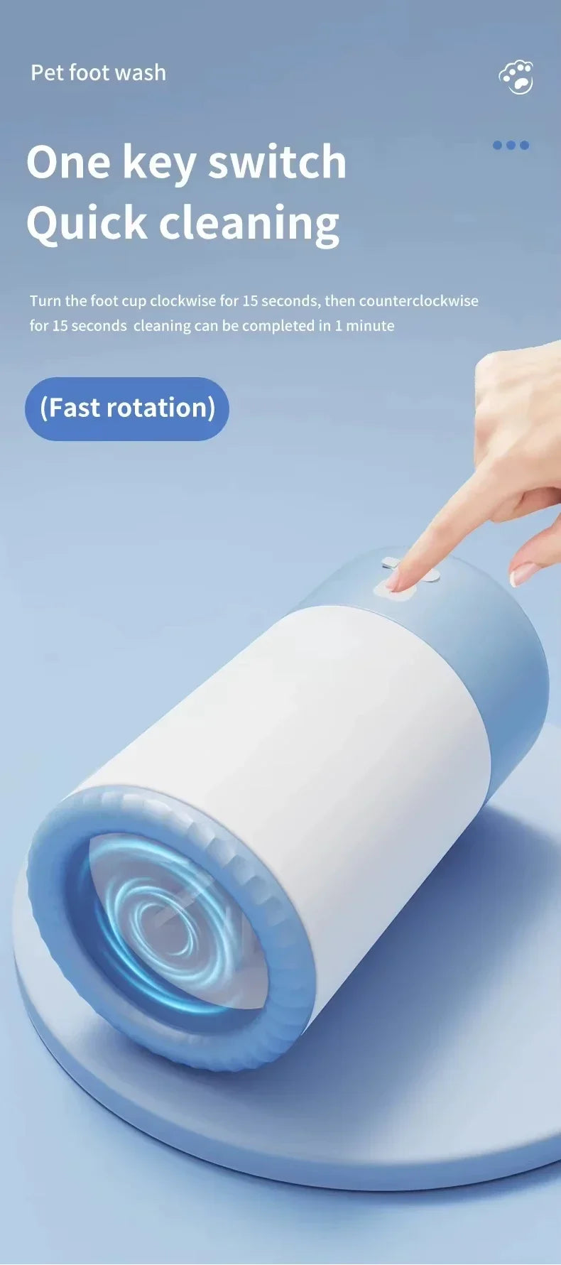 Electric Dog Paw Cleaner | Low Noise & Waterproof | 9 Colours
