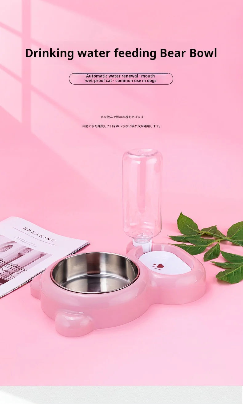 Set de gamelles doubles pour chat, distributeur d'eau automatique pour animaux de compagnie pour les garder hydratés et nourris