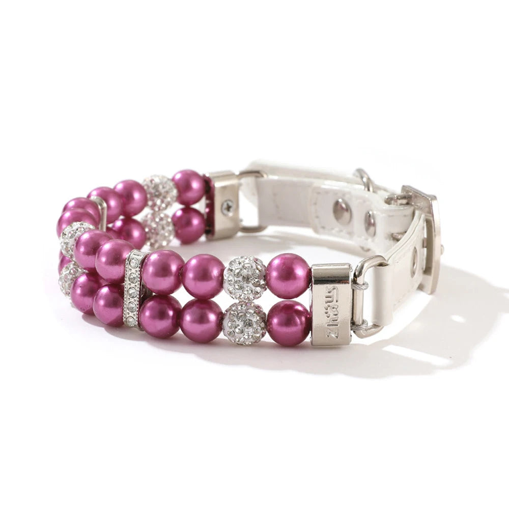Pearl & Rhinestone Pet Collar for Cats & Dogs