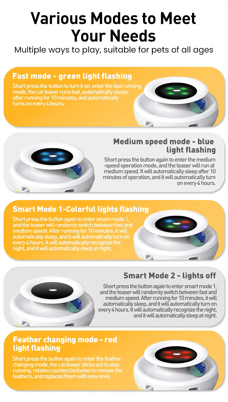 2-in-1 Automatic Cat Toy - Smart Feather & Ball Set with 5 Interactive Modes