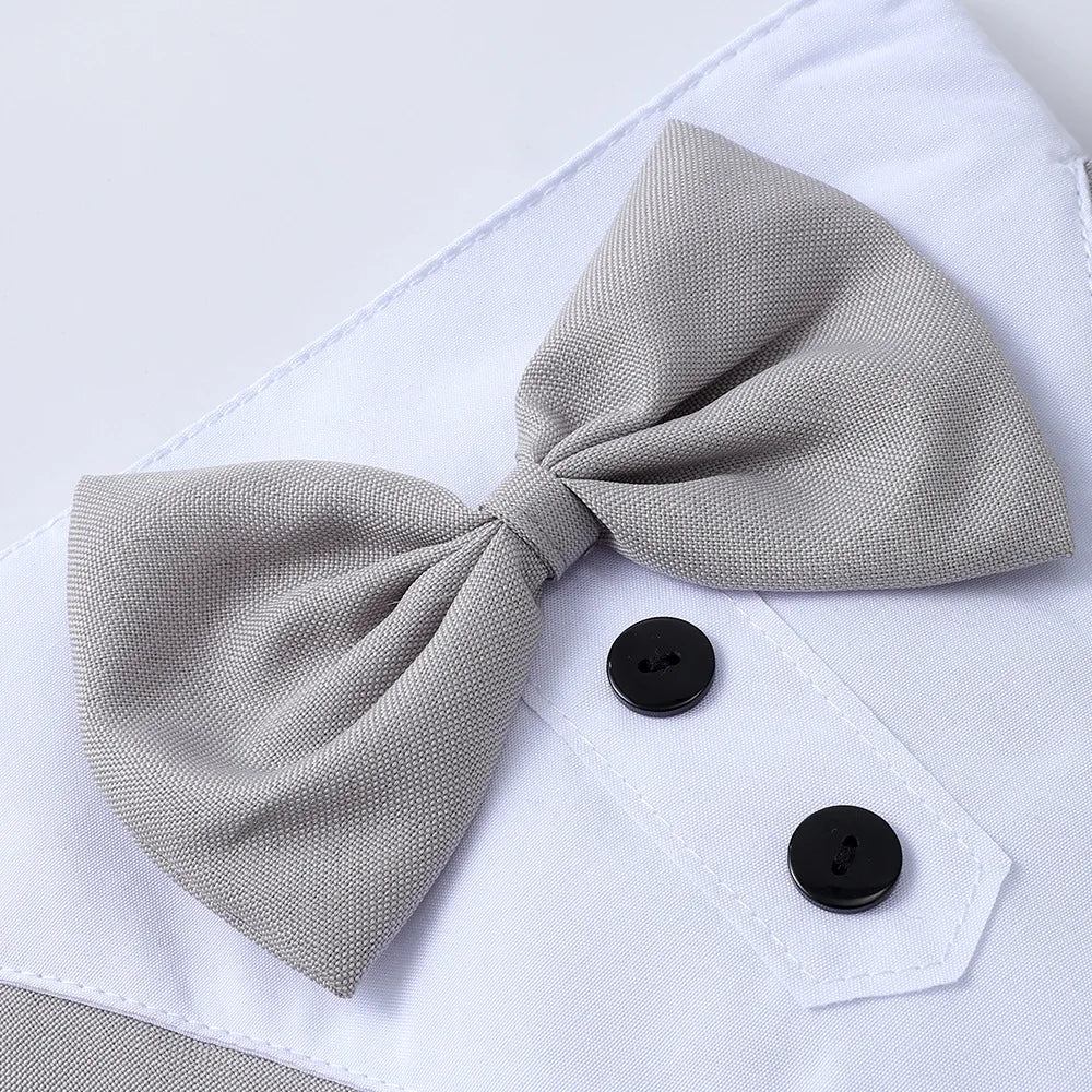 Tuxedo Dog Harness Vest with Bow Tie & D-Ring