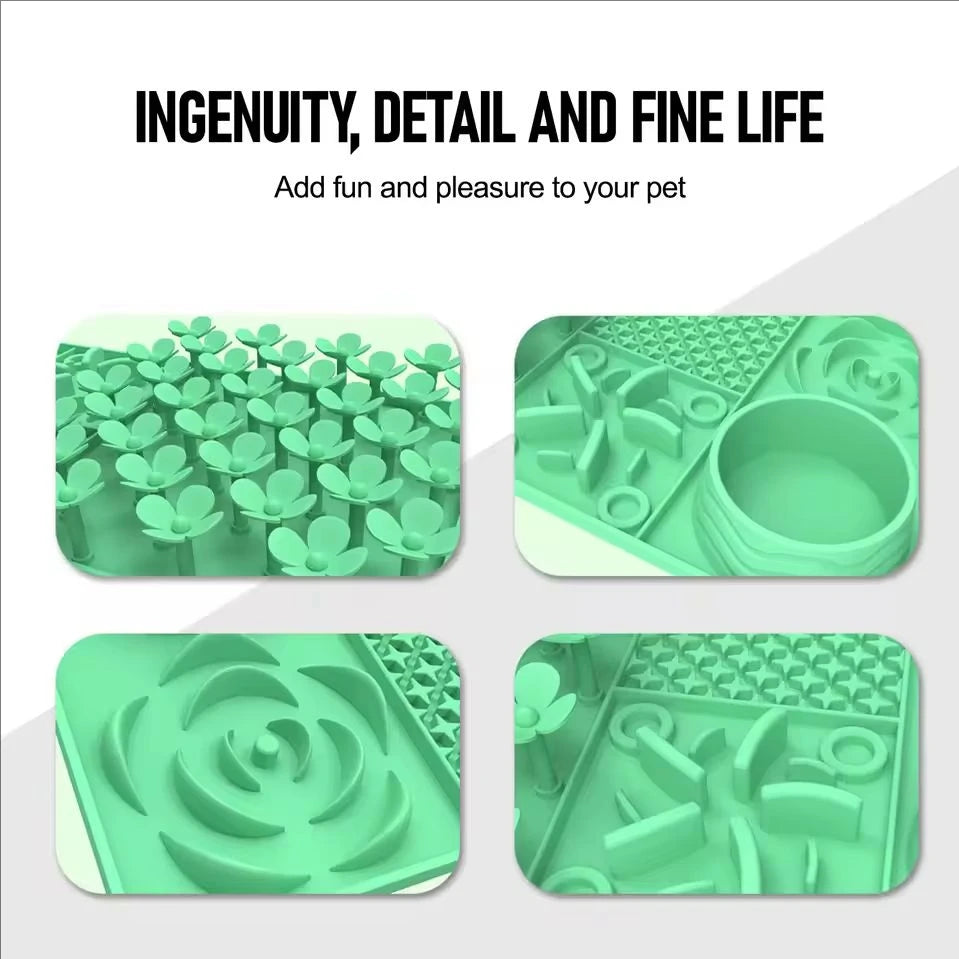 Silicone Lick Mat with Suction Cup for Dogs — Slow Feeder & Bath Distraction