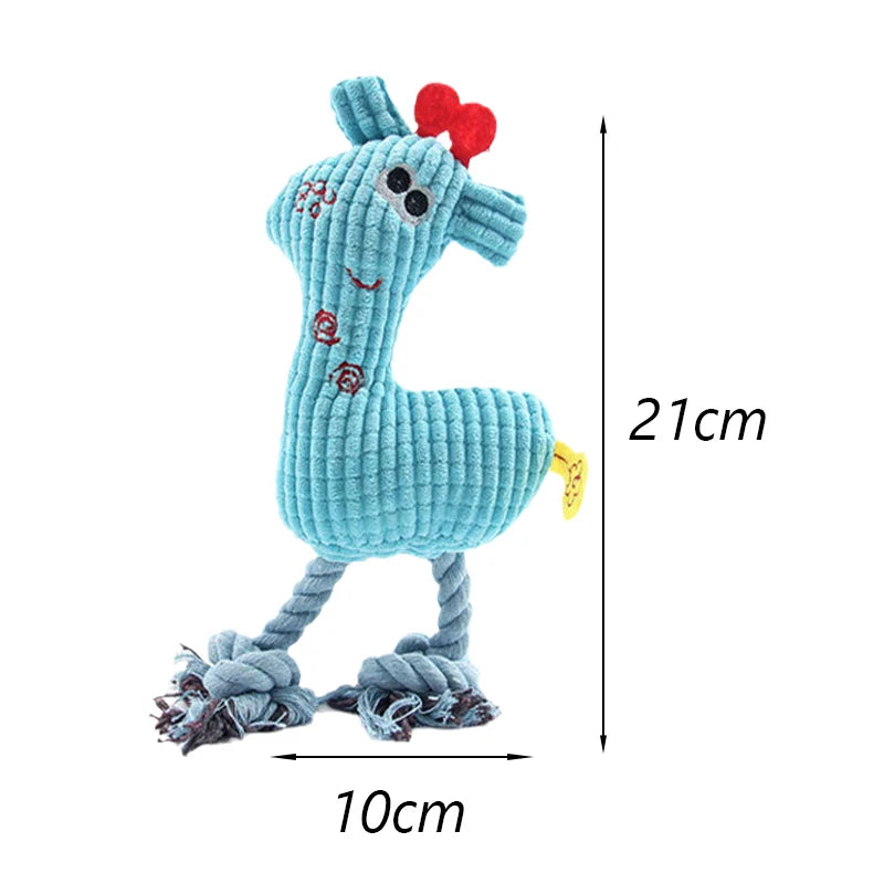 Animal Shaped Squeaky Fleece Chew Toy for Small Dogs