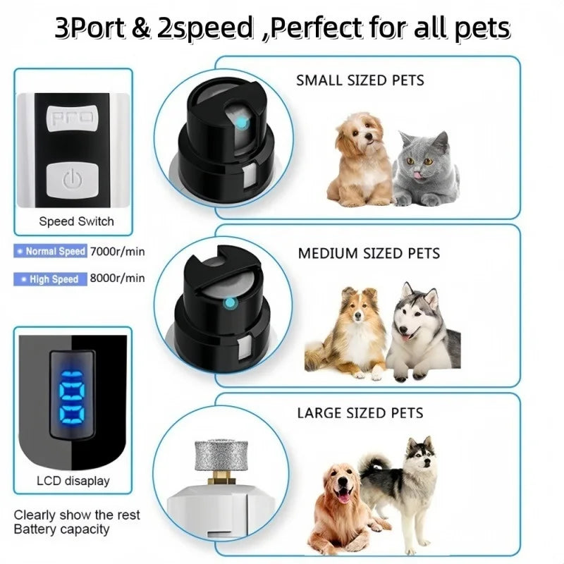 Electric Pet Nail Grinder with LED Light