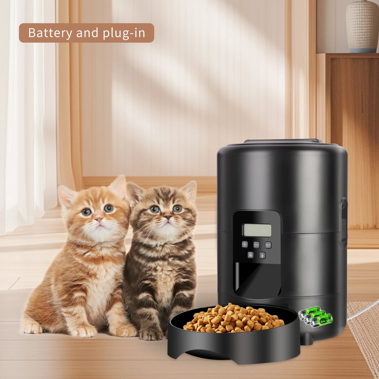 Cat Automatic Feeder 2L Cat Food Dispenser Smart Programmable Pet Feeder Recordable Dog Automatic Feede