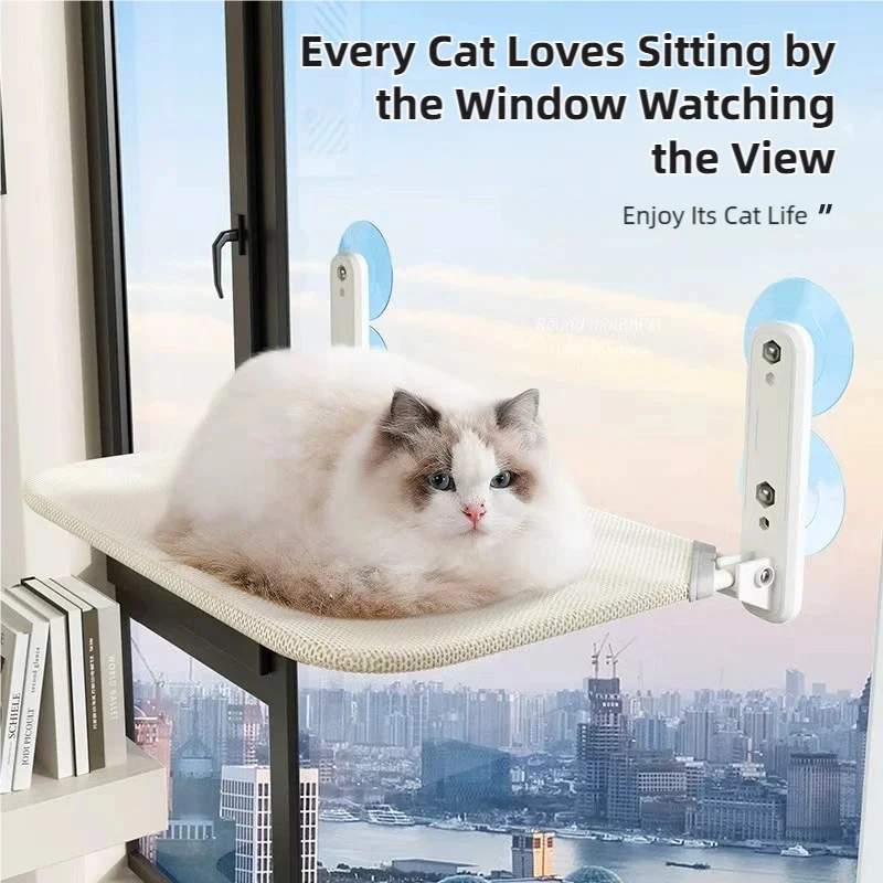Window Cat Hammock – Suction Cup Sunbathing Cat Bed