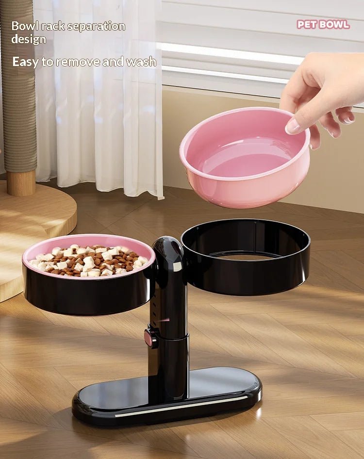 Height-Adjustable Anti-Tip Pet Bowl – For Cats & Dogs