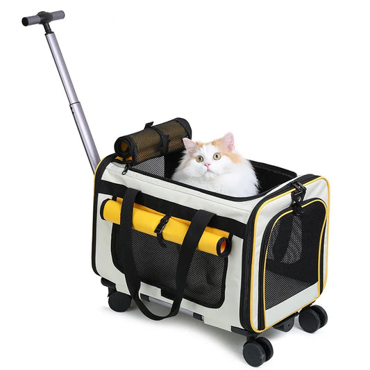 Foldable Pet Trolley Carrier Bag — Extra Large Detachable Travel Case