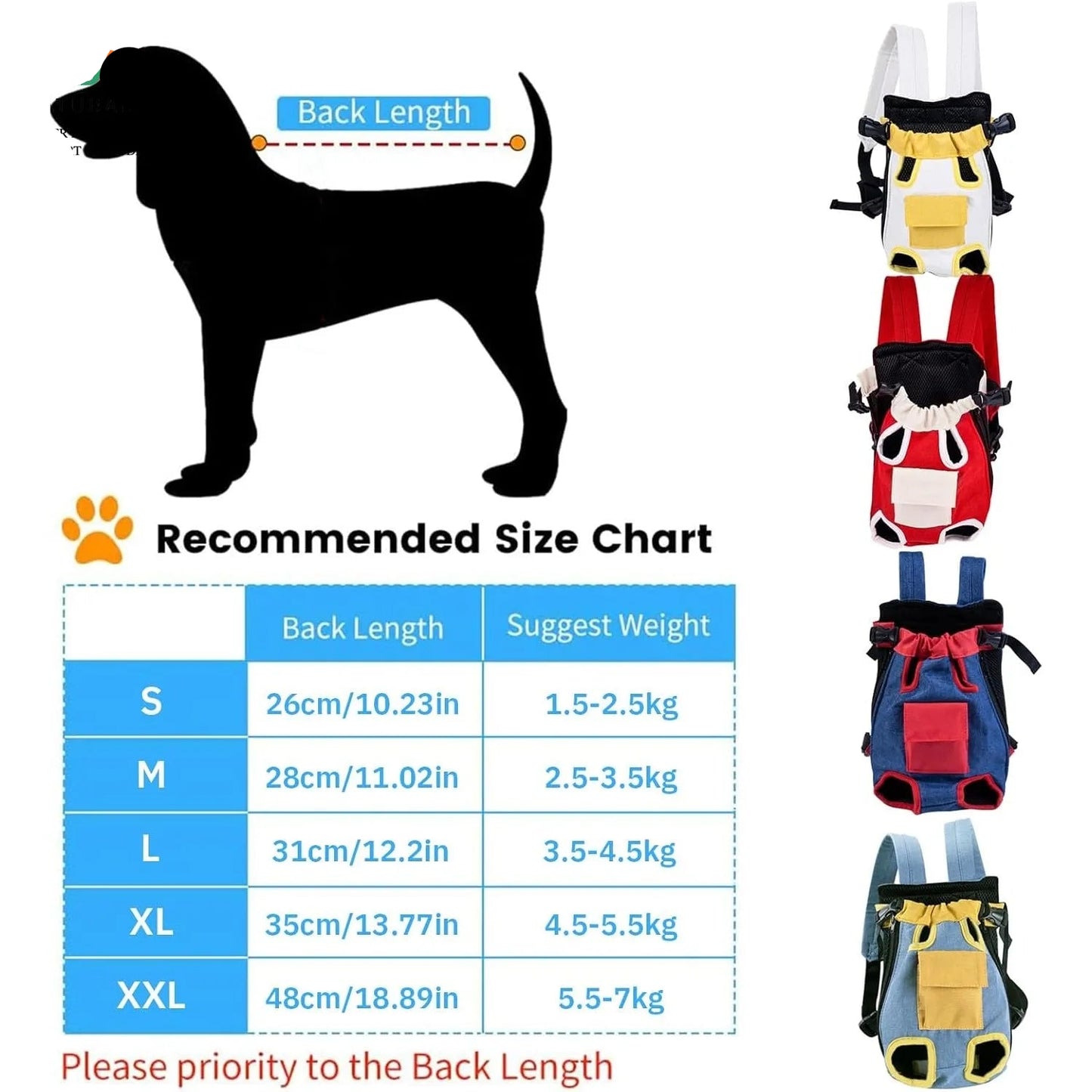 Hands-Free Front & Back Pet Carrier Backpack for Cats & Dogs