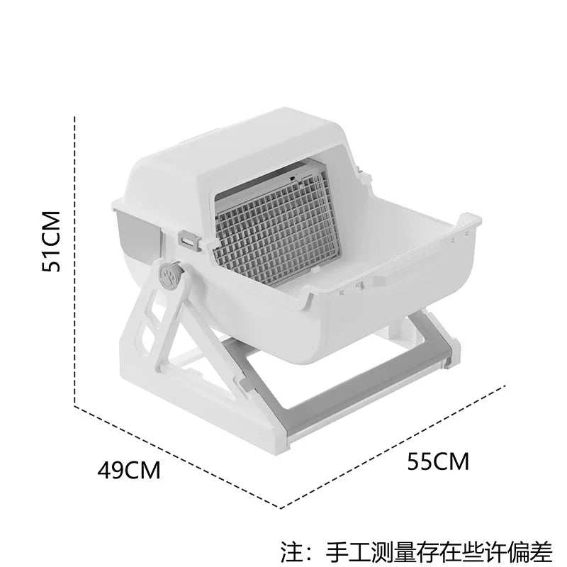 Enclosed Folding Cat Litter Box
