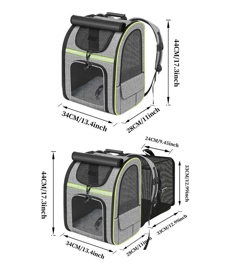 Expandable Pet Carrier Backpack with Plush Pad