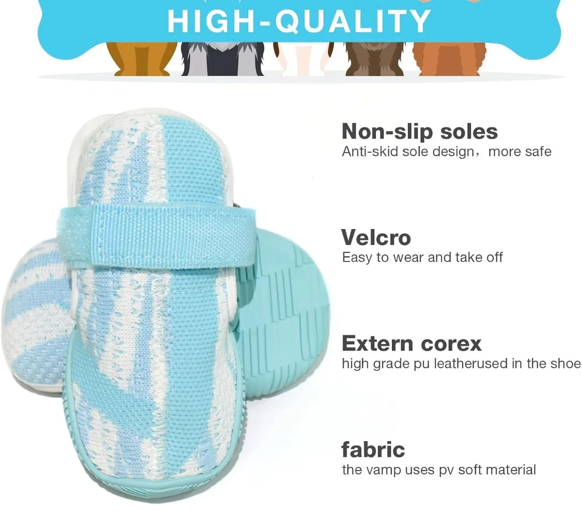 Chaussures respirantes pour chien - Chaussures en maille antidérapantes pour la marche, la course et la randonnée