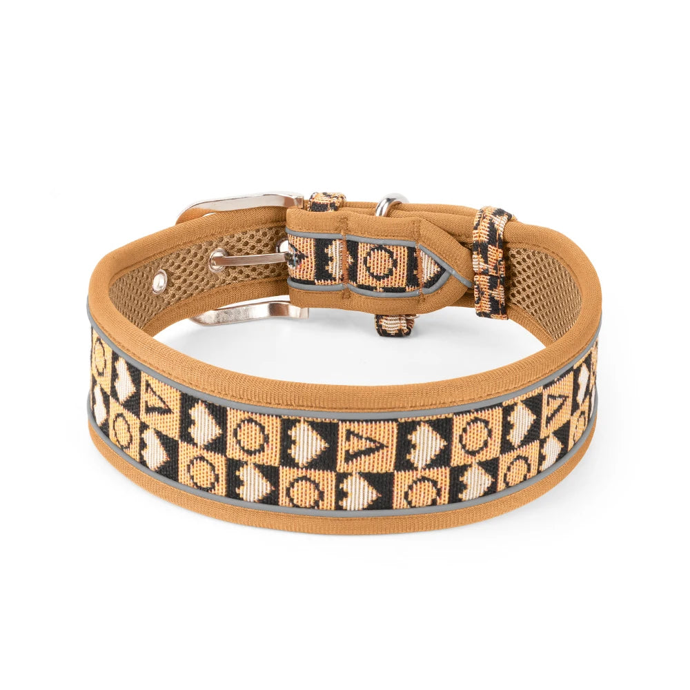 Wide Reflective Dog Collar with No-Pressure Fit