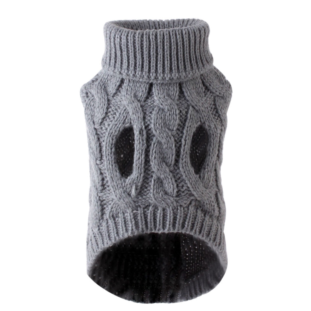 Pull tricoté à col roulé pour chien