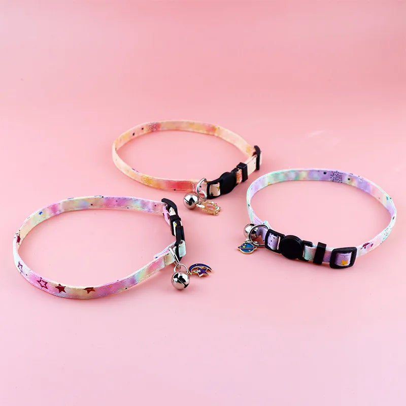 Colourful Butterfly & Star Pet Collar with Bell