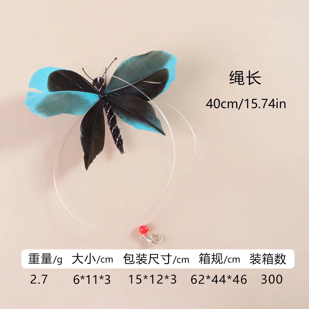 Hands-Free Butterfly Cat Wand Toy with Suction Cup & Bell
