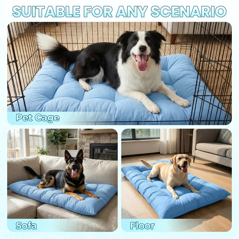 Extra Large Plush Grid Pet Bed Mat